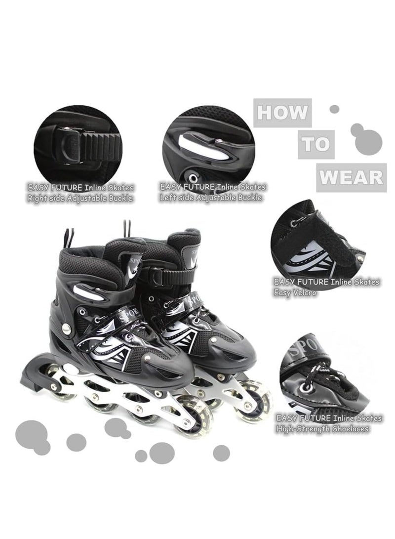 Spall Full Set Single Flash Childrenâ€²s Roller Skates Adult Roller Skates Adjustable Skates - Image 3