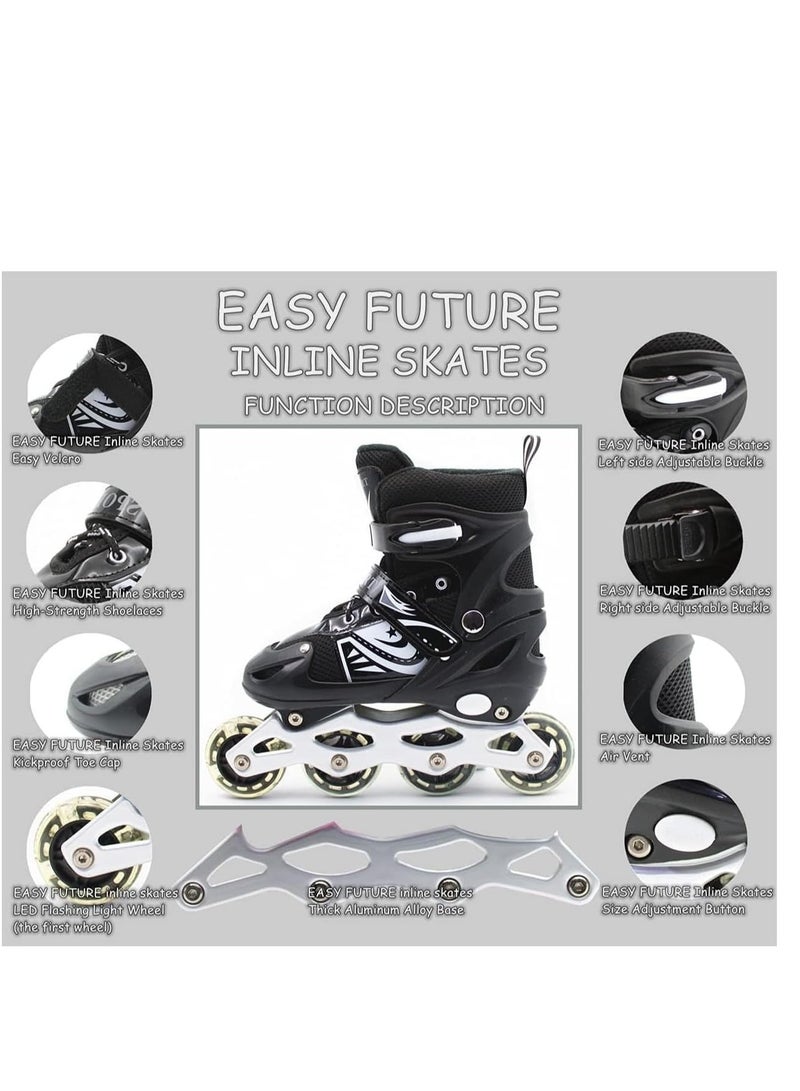 Spall Full Set Single Flash Childrenâ€²s Roller Skates Adult Roller Skates Adjustable Skates - Image 4