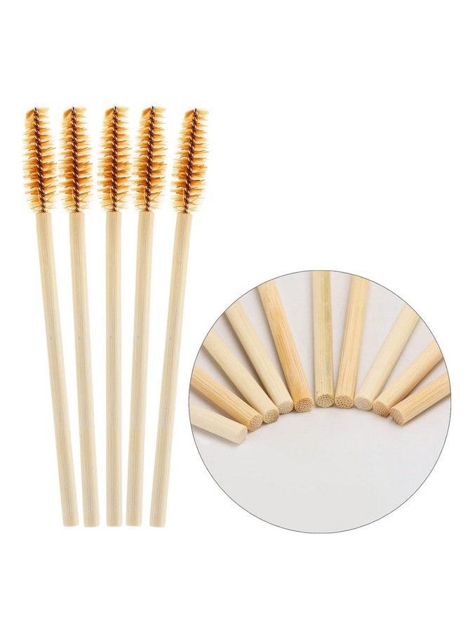 Tbestmax 150 Disposable Mascara Wands Eyelash Brush Spoolies For Eye Lash Extension Eyebrow Bamboo Stick Brown  - Image 5