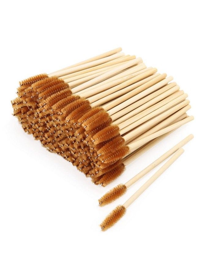Tbestmax 150 Disposable Mascara Wands Eyelash Brush Spoolies For Eye Lash Extension Eyebrow Bamboo Stick Brown  - Image 2