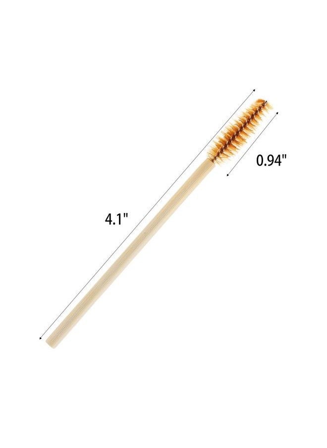 Tbestmax 150 Disposable Mascara Wands Eyelash Brush Spoolies For Eye Lash Extension Eyebrow Bamboo Stick Brown  - Image 3