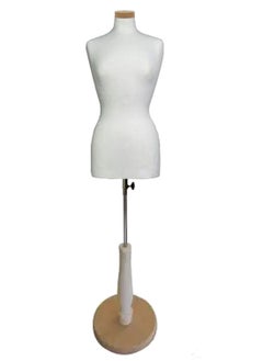 Generic Display Mannequin White Color with Round Wooden Base  - Image 1