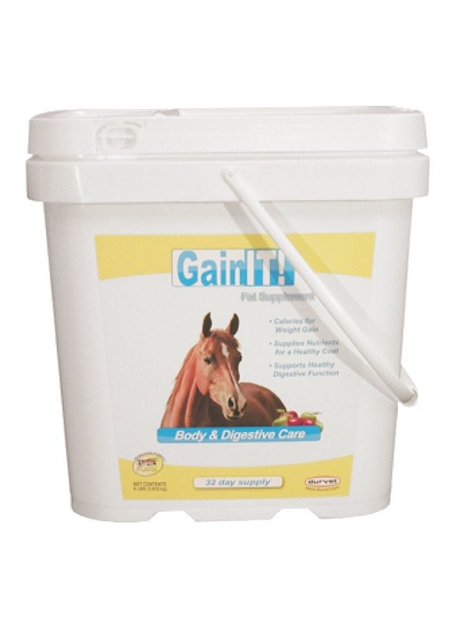 دورفيت مكمل غذائي Durvet Gain It Fat للعناية بالجسم والجهاز الهضمي للخيول، عبوة 8 رطل - Image 1