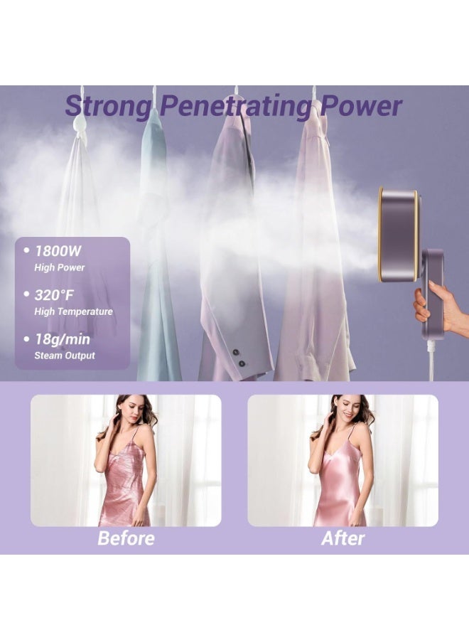 Mini 3 Steam & Iron Modes Iron Steamer,1800W, 2 in 1 Portable Steamer Support Dry&Wet Ironing, 9S Heating, 180° Rotatable Travel Steam Iron(Purple) - Image 4