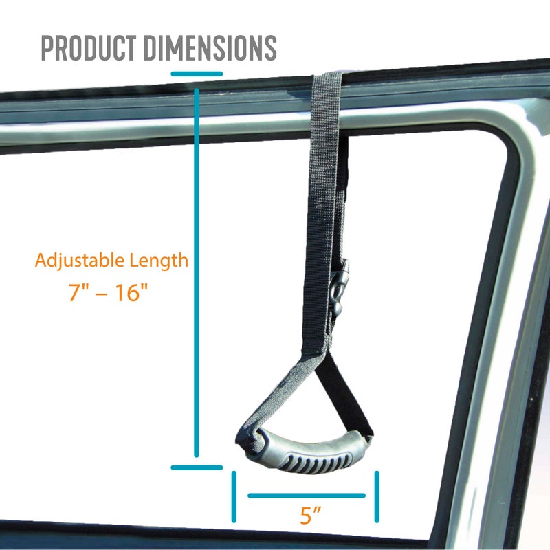 Stander CarCaddie, Car Safety Grab Bar for Adults, Seniors, and Elderly, Ergonomic Vehicle Support Handle with Adjustable Strap and Non-Slip Rubber Grip, Automotive Standing and Mobility Aid - Image 2