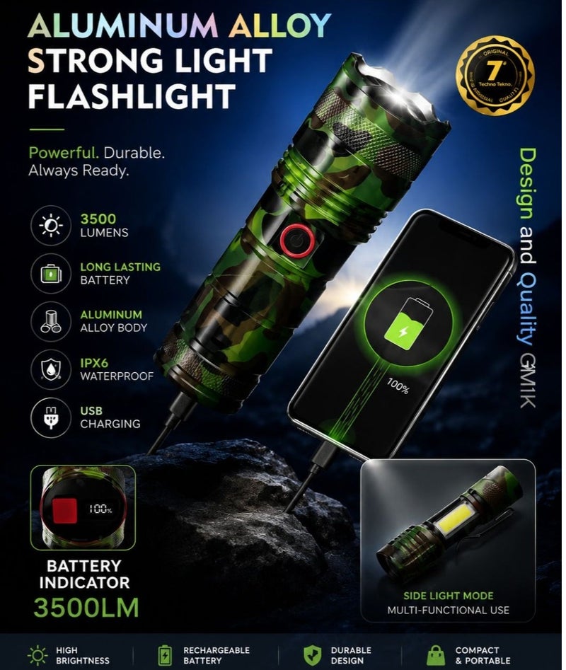 Tekno Pro Rechargeable Flashlight - Image 1