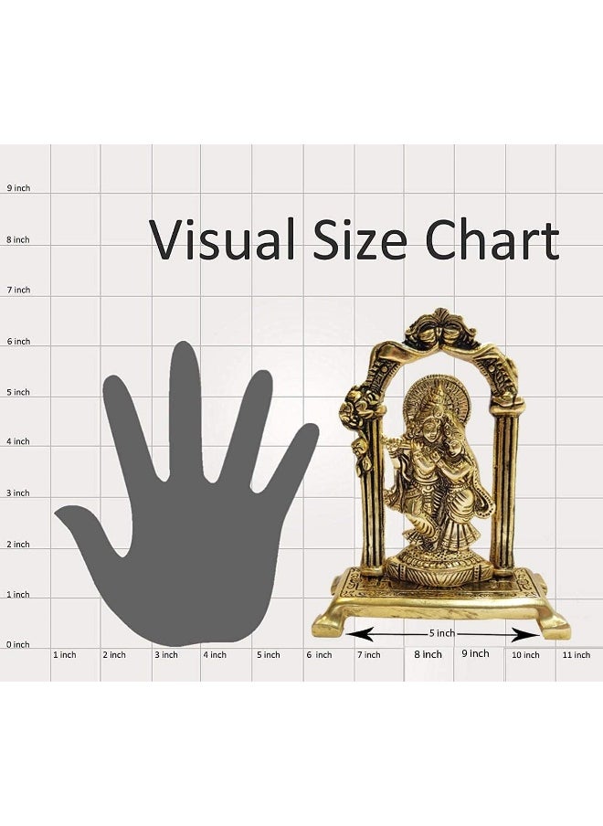 Collectible India - Metal Gold Plated Radha Krishna Idol Sculpture Statue Figurine Decorative Showpiece For Janmashtami Home Decoration Temple And Gift - Image 1