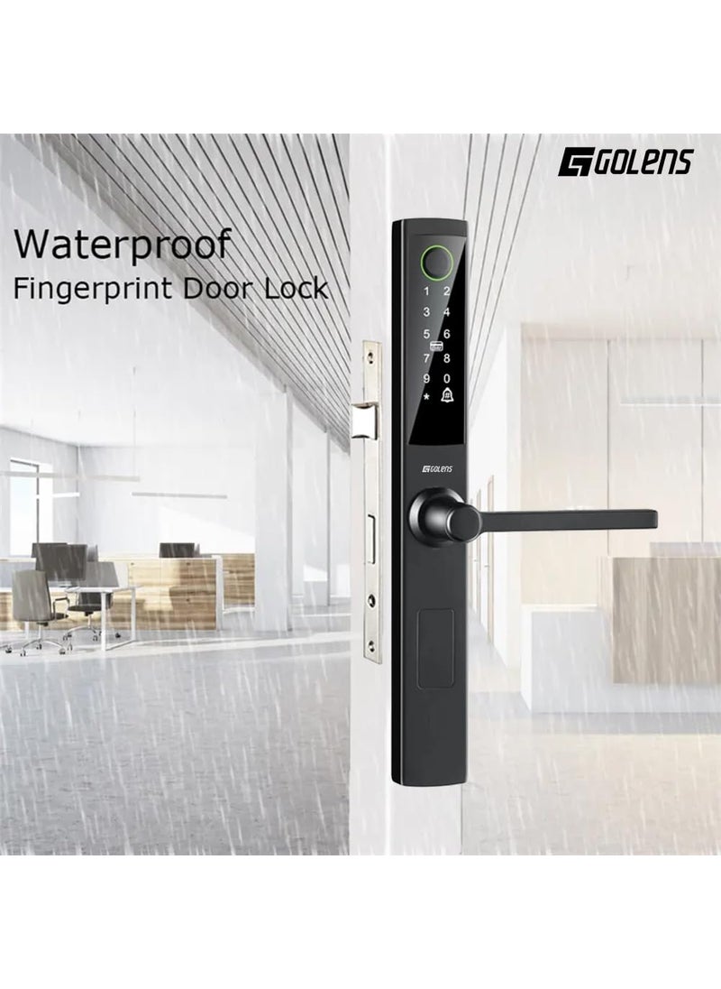 Golens Golens X52 Smart Digital Door Lock 5Way Unlock Fingerprint RFID Card PIN Access App Control Mechanical Key Waterproof Luxury Aluminium Design Easy Installation  - Image 3