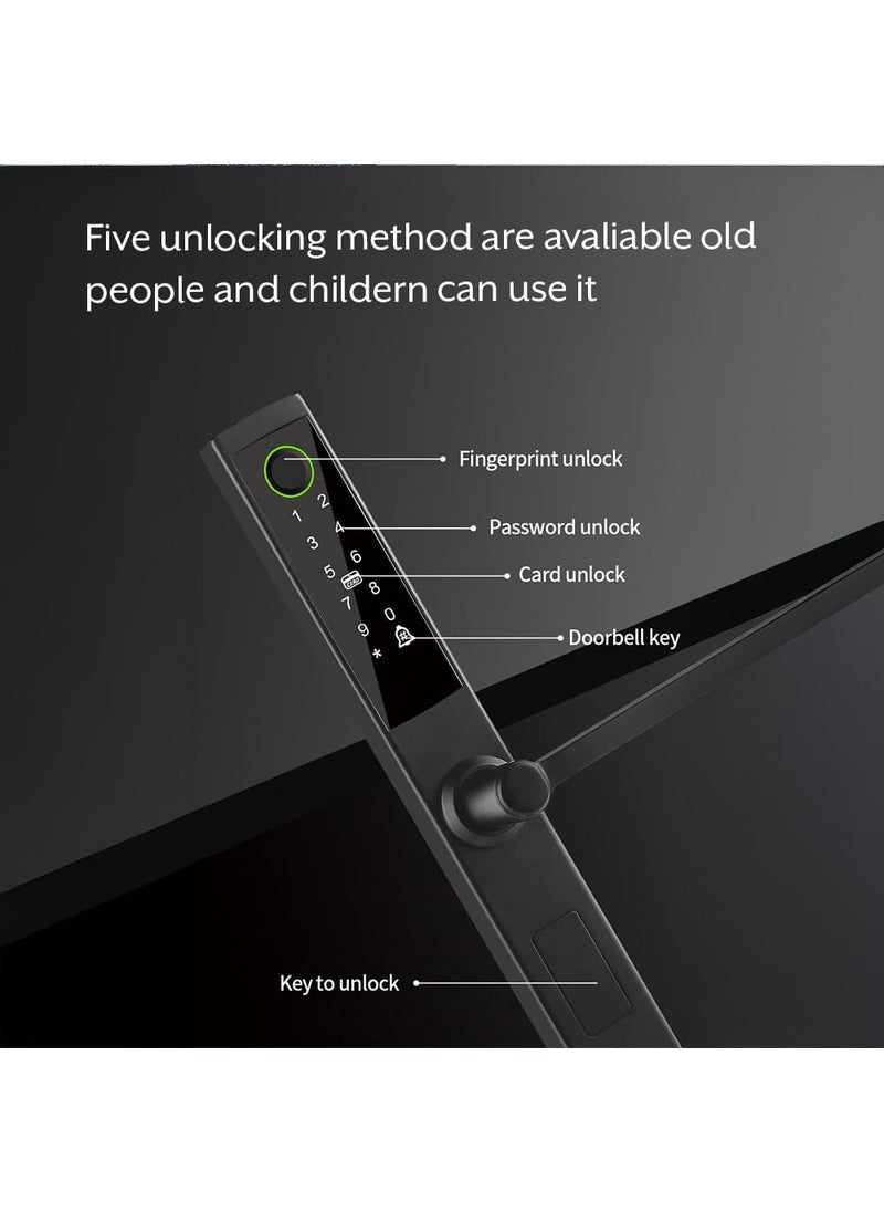 Golens Golens X52 Smart Digital Door Lock 5Way Unlock Fingerprint RFID Card PIN Access App Control Mechanical Key Waterproof Luxury Aluminium Design Easy Installation  - Image 5