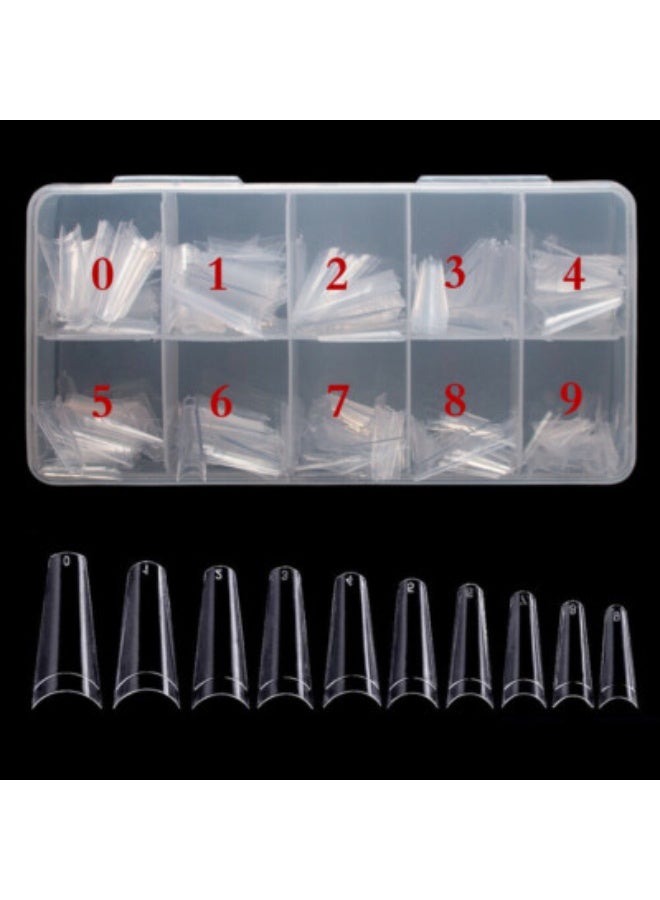 500 قطعة/صندوق أطراف أظافر شفافة بغطاء نصفي للأظافر الاصطناعية كبسولة أظافر أكريليك للسيدات جل مانيكير فرنسي أداة فنية لأظافر الأصابع - Image 1