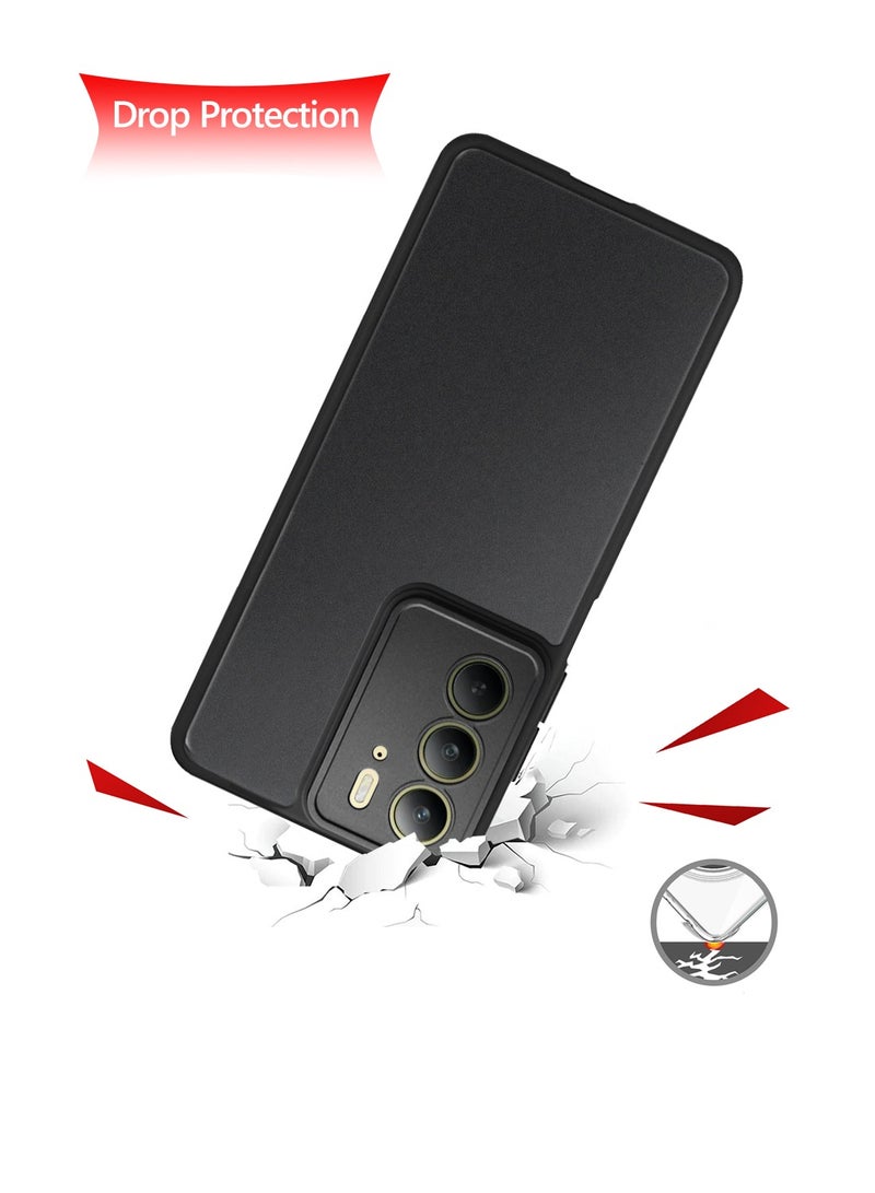 Wtech Realme C75 4G 2024 Hybrid Silicone with Translucent Back Protective Lens Shield Case Cover - Black - Image 4