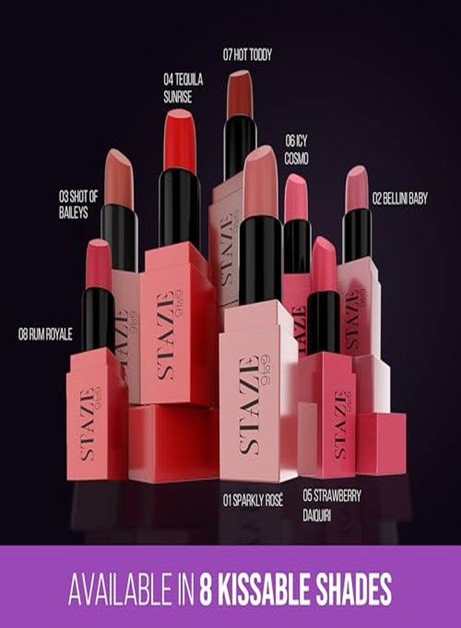 Staze 9to9 Crème De La Matte Lipstick | Intense Color Payoff | Weightless Silky Formula | Smudgeproof & Transferproof | 12 Hrs Stay | Non-Drying Pigmented Lightweight | 03 Shot of Baileys | 4.2 g - Image 5