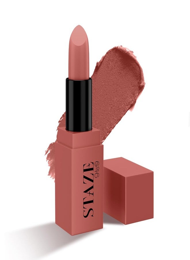Staze 9to9 Crème De La Matte Lipstick | Intense Color Payoff | Weightless Silky Formula | Smudgeproof & Transferproof | 12 Hrs Stay | Non-Drying Pigmented Lightweight | 03 Shot of Baileys | 4.2 g - Image 1
