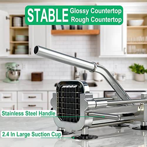 Eascandy French Fry Cutter, Heavy Duty Potato Slicer, Stainless Steel French Fries Cutter for Sweet Potato, Carrot, Yam, Cucumbers, 1/2&3/8&1/4 Cutter - Image 4