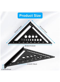 Generic Triangle Ruler, High Precision Aluminum Alloy Triangle Ruler, Triangle Ruler Protractor, Aluminum Carpenters Roofing Square, Metric Woodwork Square, Layout Measuring Tool for Carpenter  - Image 3