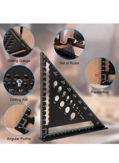 Generic Triangle Ruler, High Precision Aluminum Alloy Triangle Ruler, Triangle Ruler Protractor, Aluminum Carpenters Roofing Square, Metric Woodwork Square, Layout Measuring Tool for Carpenter  - Image 4