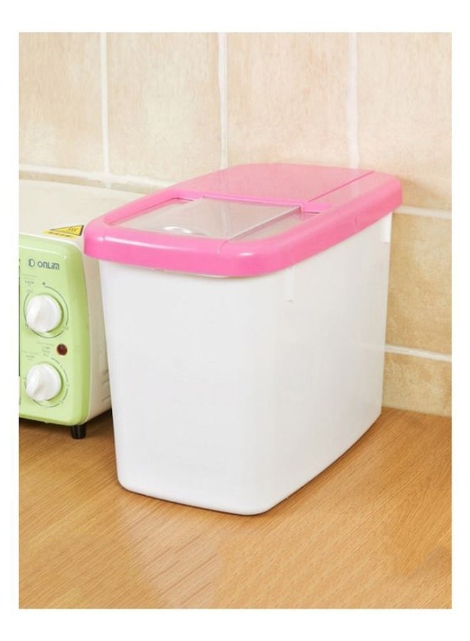 PEI  AN Rice Noodles Storage Bucket Dispenser Container Box | Storage Tissue With Counting Cup White/Pink 33x25x19CM - Image 2