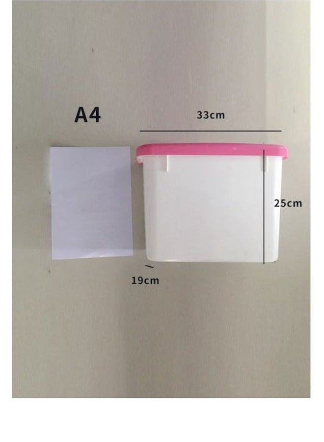 PEI  AN Rice Noodles Storage Bucket Dispenser Container Box | Storage Tissue With Counting Cup White/Pink 33x25x19CM - Image 3