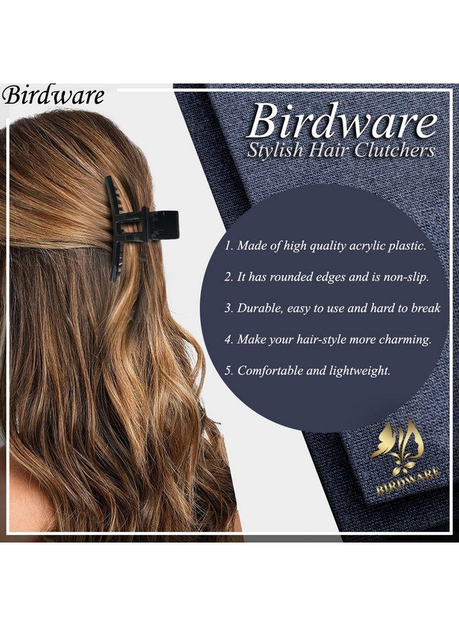 BIRDWARE Hair Clips Big-Size Black Color Imported Rubber Acrylic Material Stone Butterfly Hair Clips For Women (Pack Of 2 Pc) | Hair Clutchers (Black & Shell) - Image 4