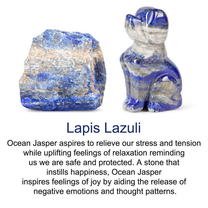 Artistone 2"" Lapis Lazuli Dog Crystal Animals Figurine Carved Gemstone Puppy Dog Statue Sculpture Craft Home Decorations - Image 2