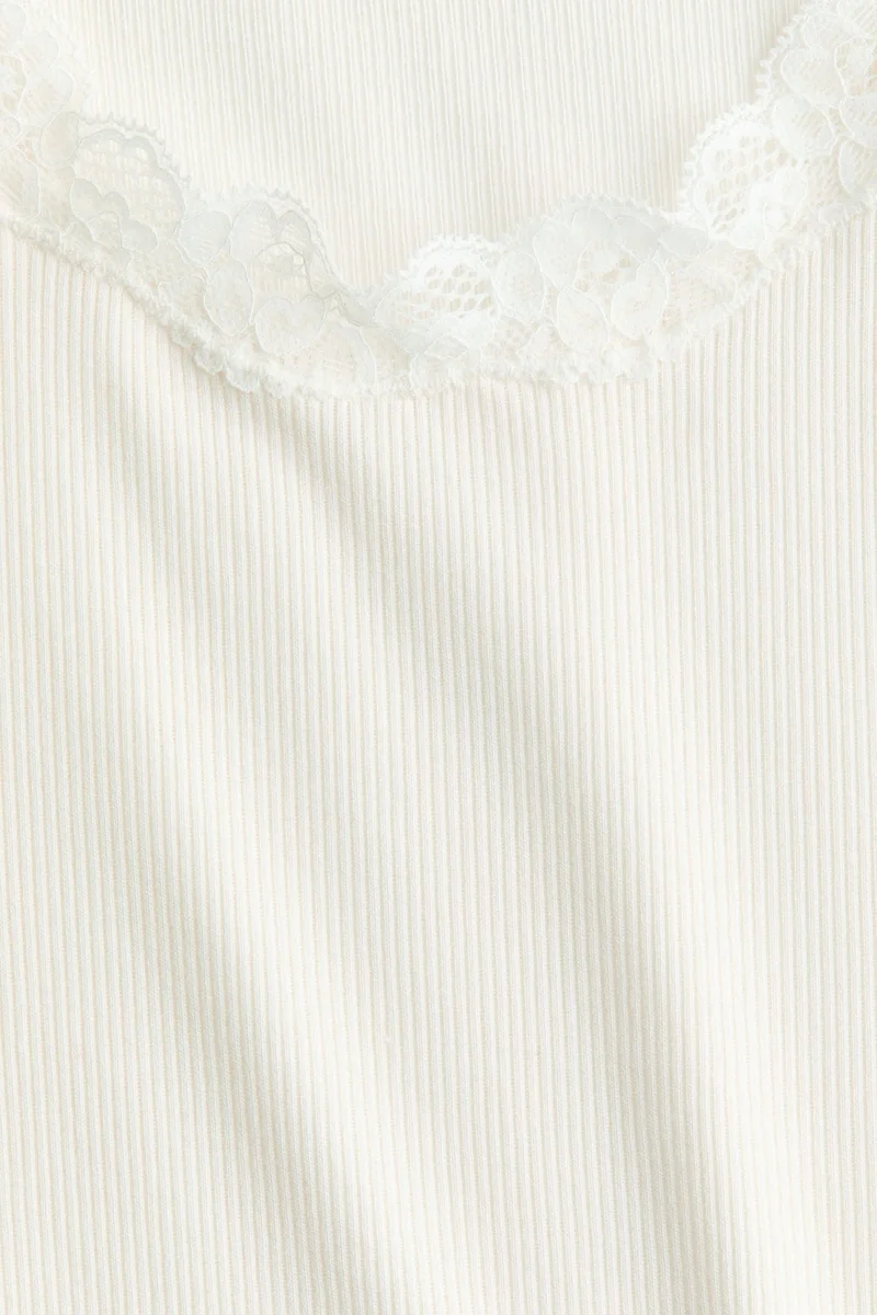 H&M Lace-trimmed viscose-blend vest top