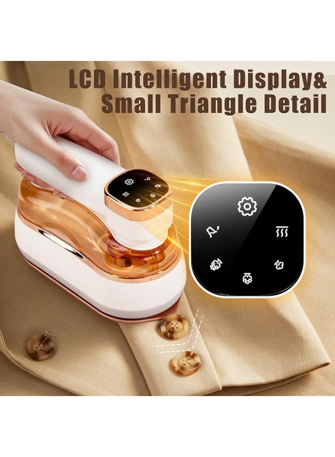 DUNISO مكواة بخار 2 في 1، مكواة بخار محمولة بزاوية 180° مع شاشة LED، مكواة ملابس صغيرة محمولة للسفر، 3 مستويات من بخار الماء، موفرة للمساحة، للاستخدام في المنزل والمكتب والسفر، 1200 واط - Image 4