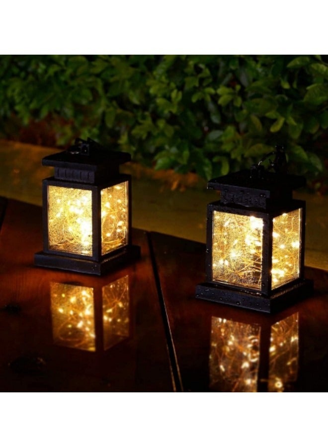 GGEROU 2-Piece Ramadan Solar Lights Outdoor Hanging Lanterns, Solar Lanterns Outdoor Waterproof Led Solar Hanging Lantern - Image 1