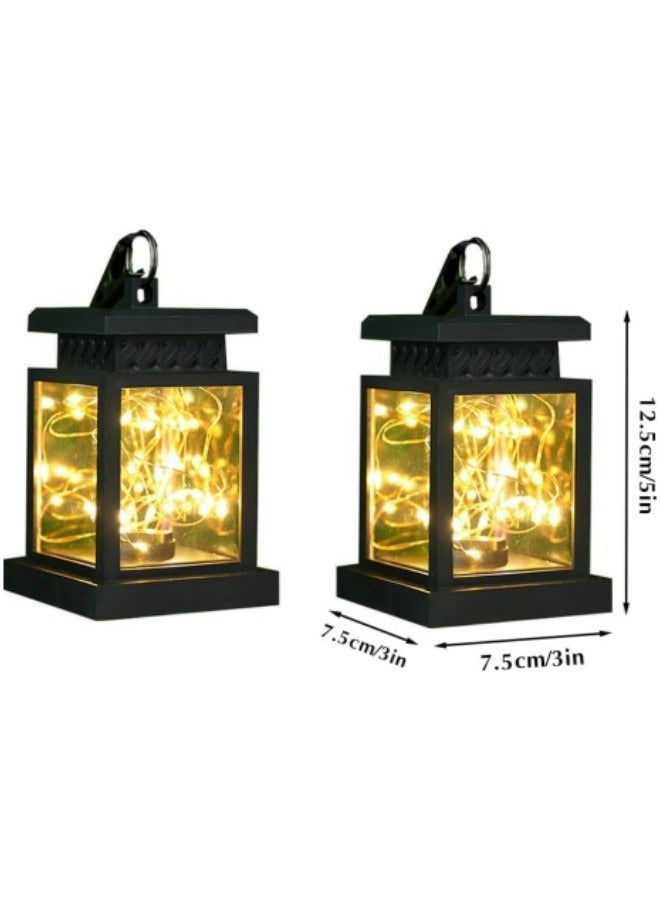 GGEROU 2-Piece Ramadan Solar Lights Outdoor Hanging Lanterns, Solar Lanterns Outdoor Waterproof Led Solar Hanging Lantern - Image 2