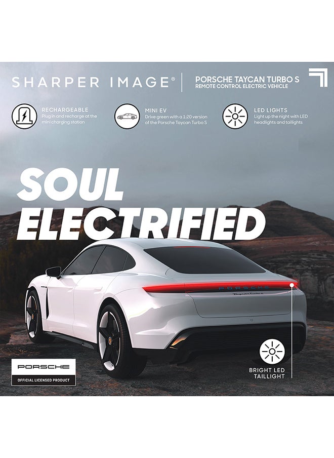 Sharper Image - Sharper Image Officially Licensed Porsche Taycan Turbo S Remote Control Electric Car, Working LED Lights & USB-C Charging Station - Image 1