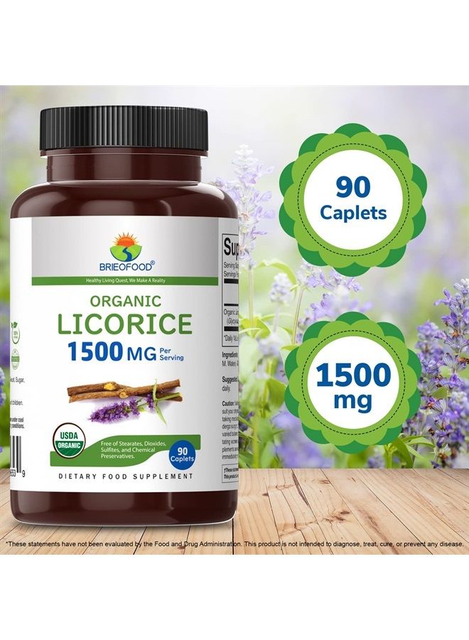 Brieofood Organic Licorice 1500mg, 45 Servings, Vegetarian, Gluten Free, 90 Vegetarian Tablets - Image 4