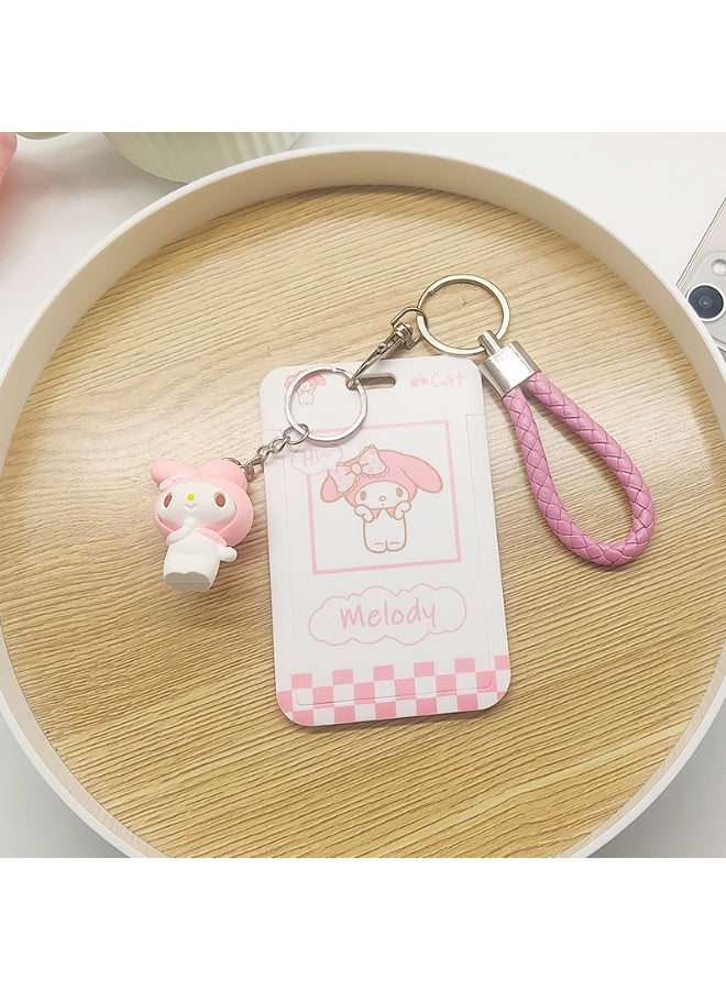 NIBEMINENT 1 - Piece Melody Kpop Photo Card Holder Pendant Key Chain ID Badge Holder ID Card Holder Photo Card Protector for School ID Office ID Access Card for Women Girls - Image 1