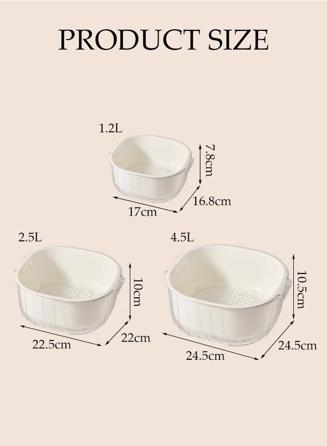DUNISO Multifunctional Drain Basket Set Drainage Basket Funnel Strainer Double Layer Drainage Baskets Household Kitchen Strainer Bowl Plastic Washing Vegetables Basket with Handle for Fruit Washing, Vegetable Draining and Food Storage - Image 4