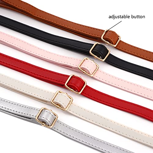 Xiazw Adjustable Soft PU Leather Shoulder Crossbody Purse Strap Bag Chain Replacement (Black - Silver) - Image 5