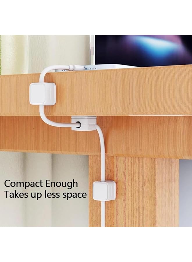 erorex 6 Pack Magnetic Cord Holder White 7Mm Diameter 3Cm Length Cable Organizer Adhesive Charger Cable Management Clips For Home Office Wall Desktop Nightstand - Image 2