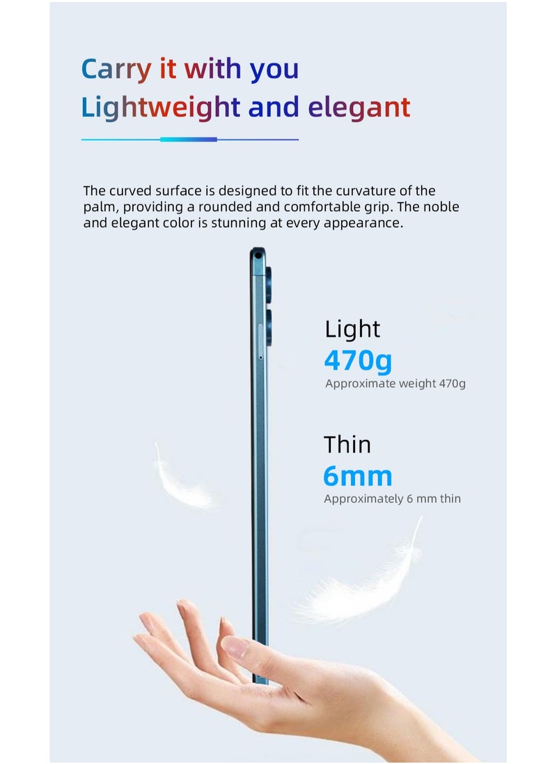 Umiio - Smart Tablet PC with Keyboard and Mouse 10.1-inch HD Screen 8GB RAM 256GB ROM Front and Rear Camera WiFi and Dual SIM Network Android Tab with Leather Cover - Image 1