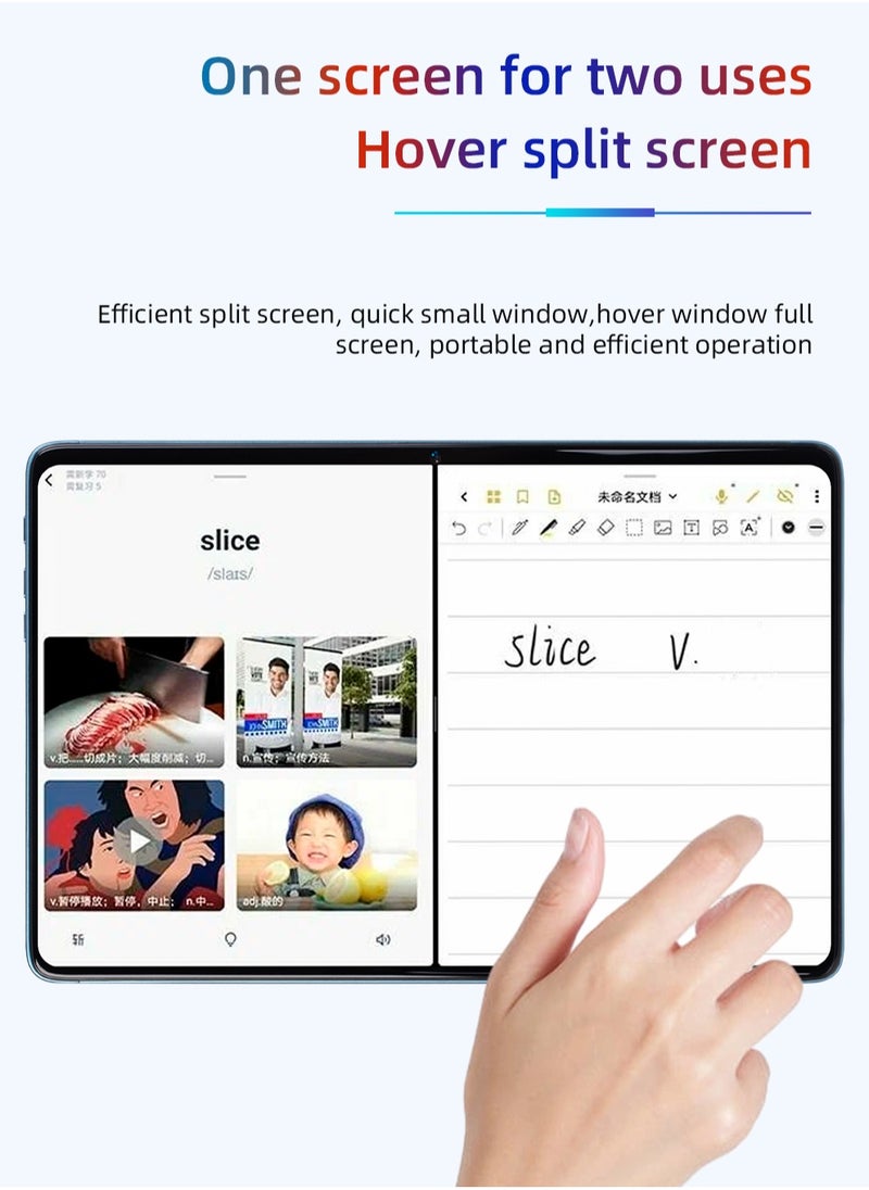 Umiio - Smart Tablet PC with Keyboard and Mouse 10.1-inch HD Screen 8GB RAM 256GB ROM Front and Rear Camera WiFi and Dual SIM Network Android Tab with Leather Cover - Image 1