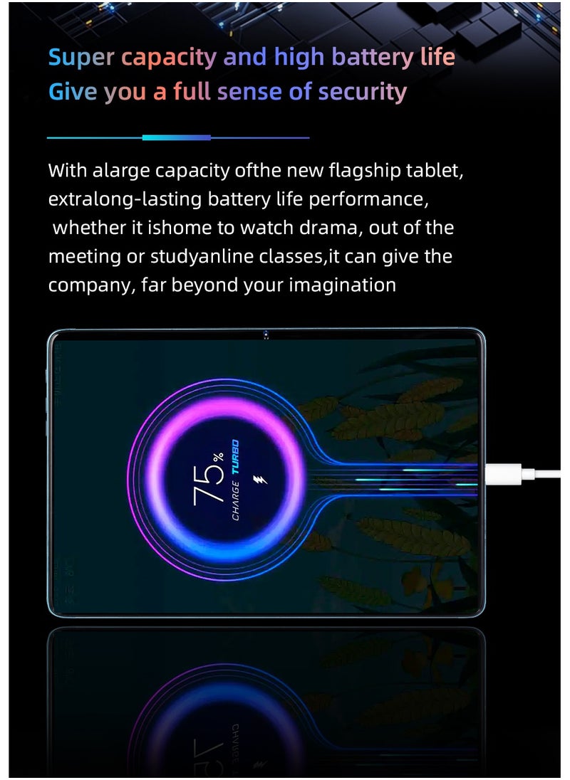 Umiio - Smart Tablet PC with Keyboard and Mouse 10.1-inch HD Screen 8GB RAM 256GB ROM Front and Rear Camera WiFi and Dual SIM Network Android Tab with Leather Cover - Image 1