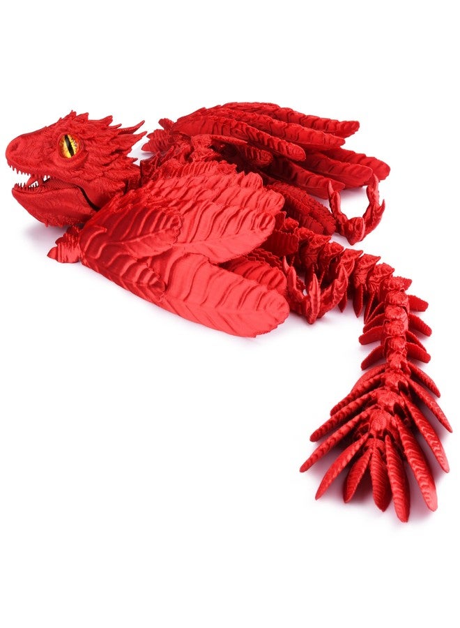 Guwewu Feathered Wyvern, 3D Printed Articulated Fidget Dragon - Desktop Pet (Crimsonflame) - Image 1