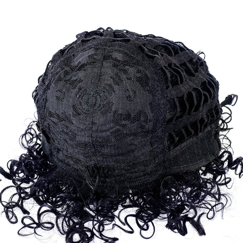 SWACC 20-Inch Long Big Bouffant Curly Wigs for Women Synthetic Heat Resistant Fiber Hair Pieces with Wig Cap (Black) - Image 5