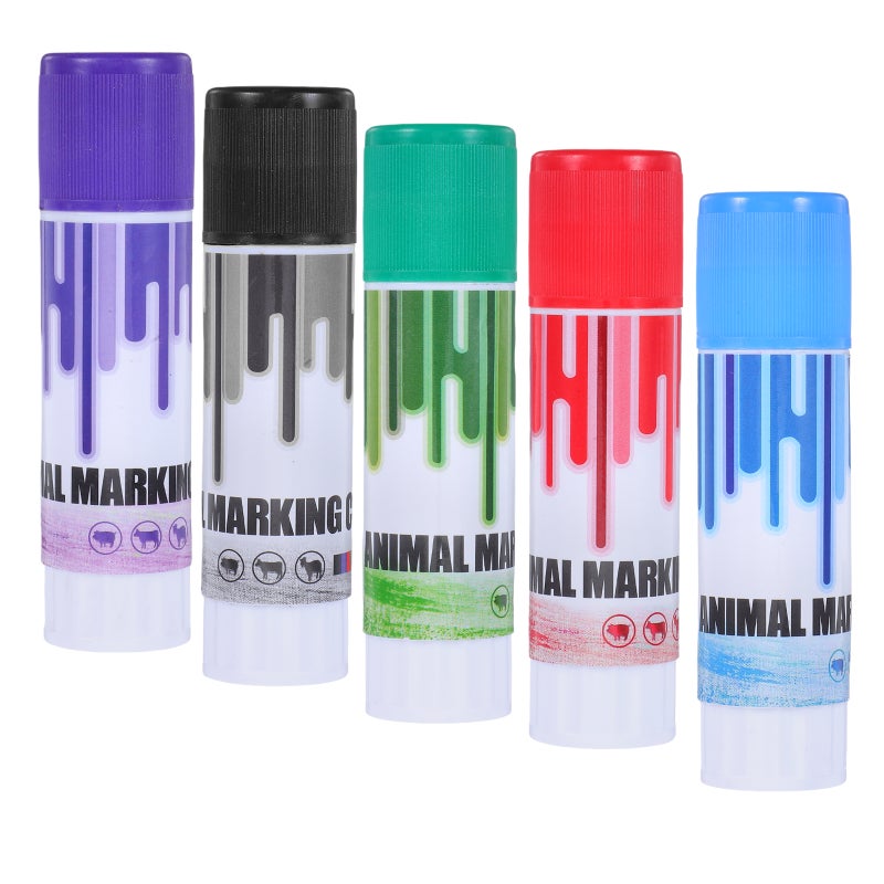 5pcs Identification Crayons Small Animal Marking Wax Crayons for Cows Goats Smooth Writing Markers for Farm Animal Identification - Image 1