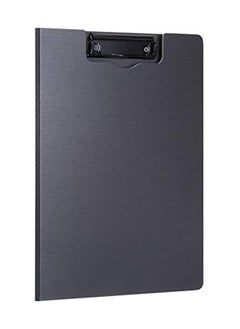 KASTWAVE Clipboard, Classic Clipboards Plastic Clip Board A4 Folding Document Folder For Office Nursing Teacher Student Stationery Test, A4 Size 9 x 12.5 Inch With Low Profile Metal Clip (Black)  - Image 1