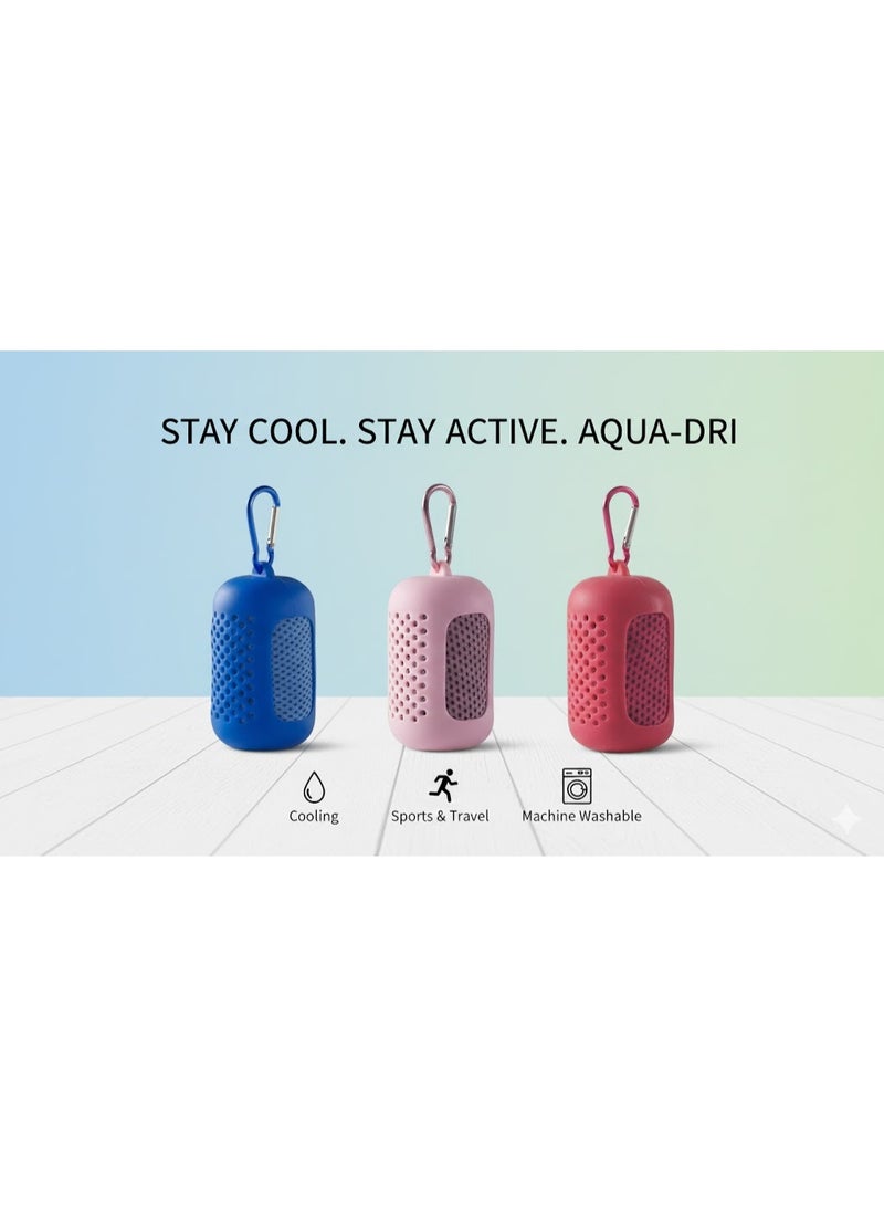 3-Pack Microfiber Cooling Towels for Sports with Silicone Case – Quick Absorbent & Fast Drying – Ideal for Gym & Yoga – 80×30 cm - Image 1