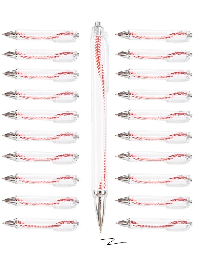 Vagocom 20Pcs Baseball Ballpoint Pens, Retractable Black Ink Medium Point Ballpoint Pen,Cute Baseball Gifts for Team - Image 1