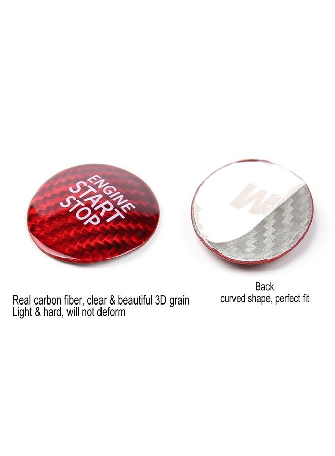 سي كيه إي غطاء زر تشغيل/إيقاف محرك السيارة من ألياف الكربون الحقيقية من CKE لسيارات تويوتا كامري، كورولا، RAV4، هايلاندر، أفالون، C-HR، GT86، BRZ - أحمر - Image 4