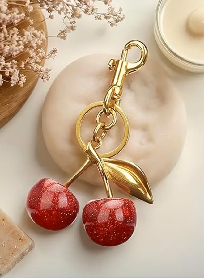 Cherry Bag Charm Purse Charms Keychain- Car Cherry Accessories Bag Accessory keychians Gifts for Women Purses Bags Handbags Wallets Backpacks - Image 2
