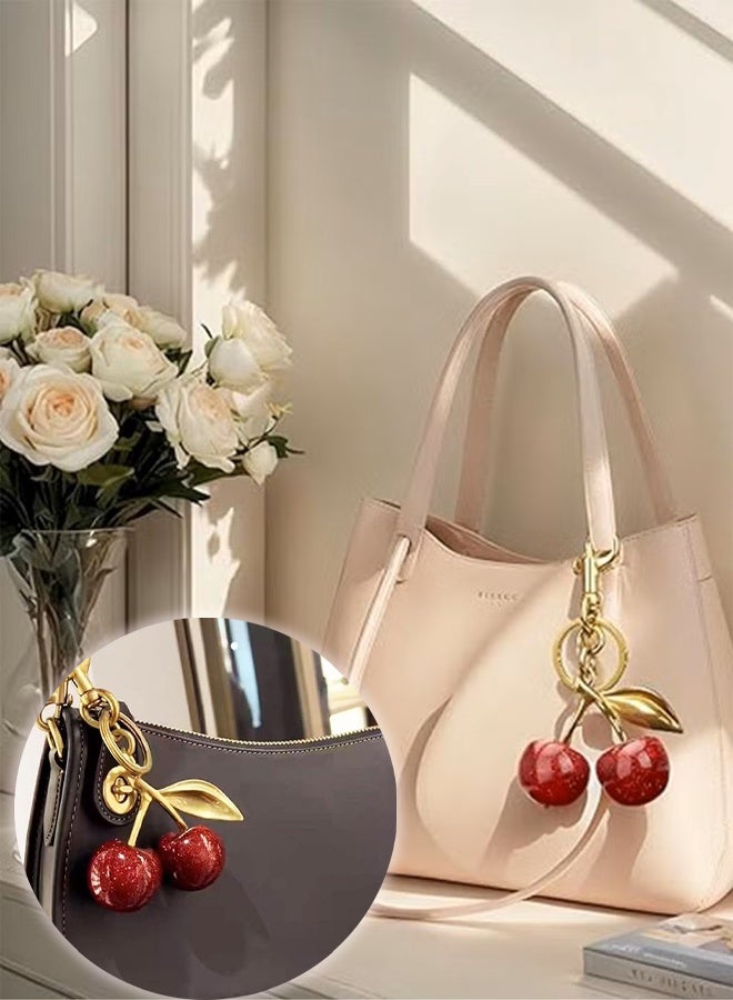 Cherry Bag Charm Purse Charms Keychain- Car Cherry Accessories Bag Accessory keychians Gifts for Women Purses Bags Handbags Wallets Backpacks - Image 4