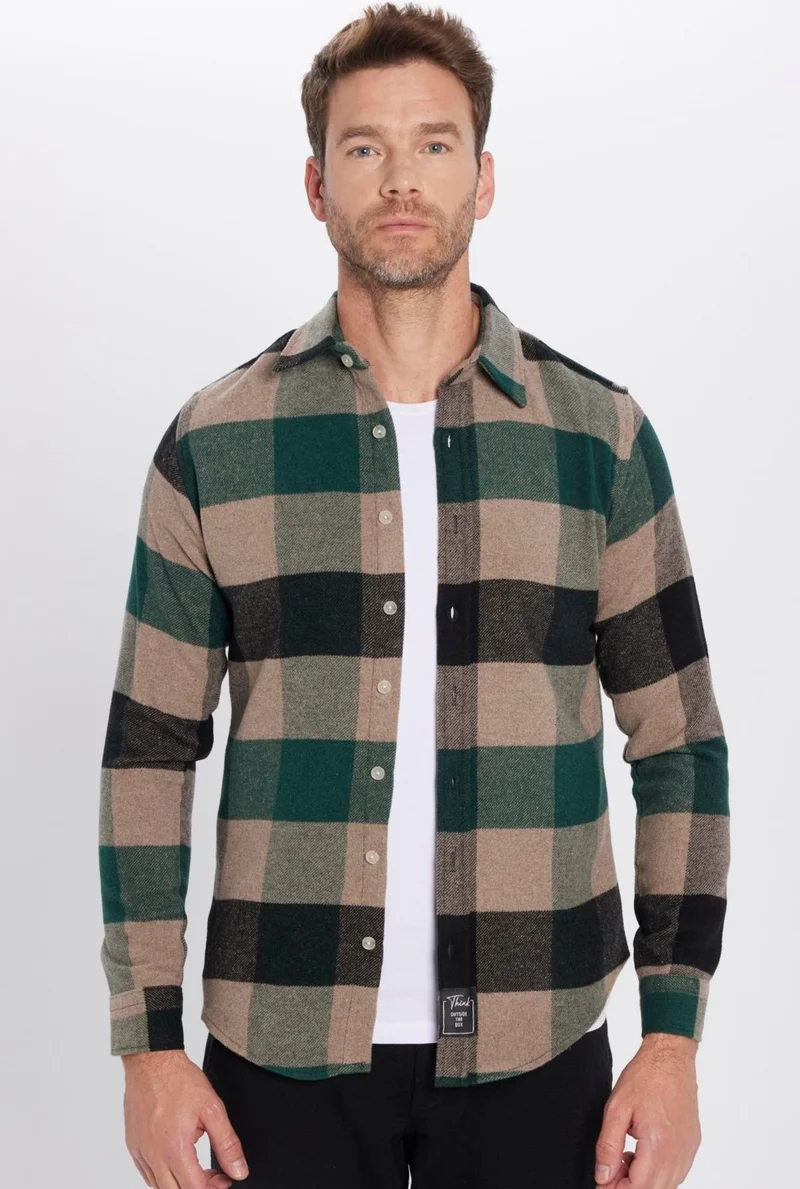 تودورس Men's Slim Fit Slim Fit Lumberjack Plaid Winter Shirt