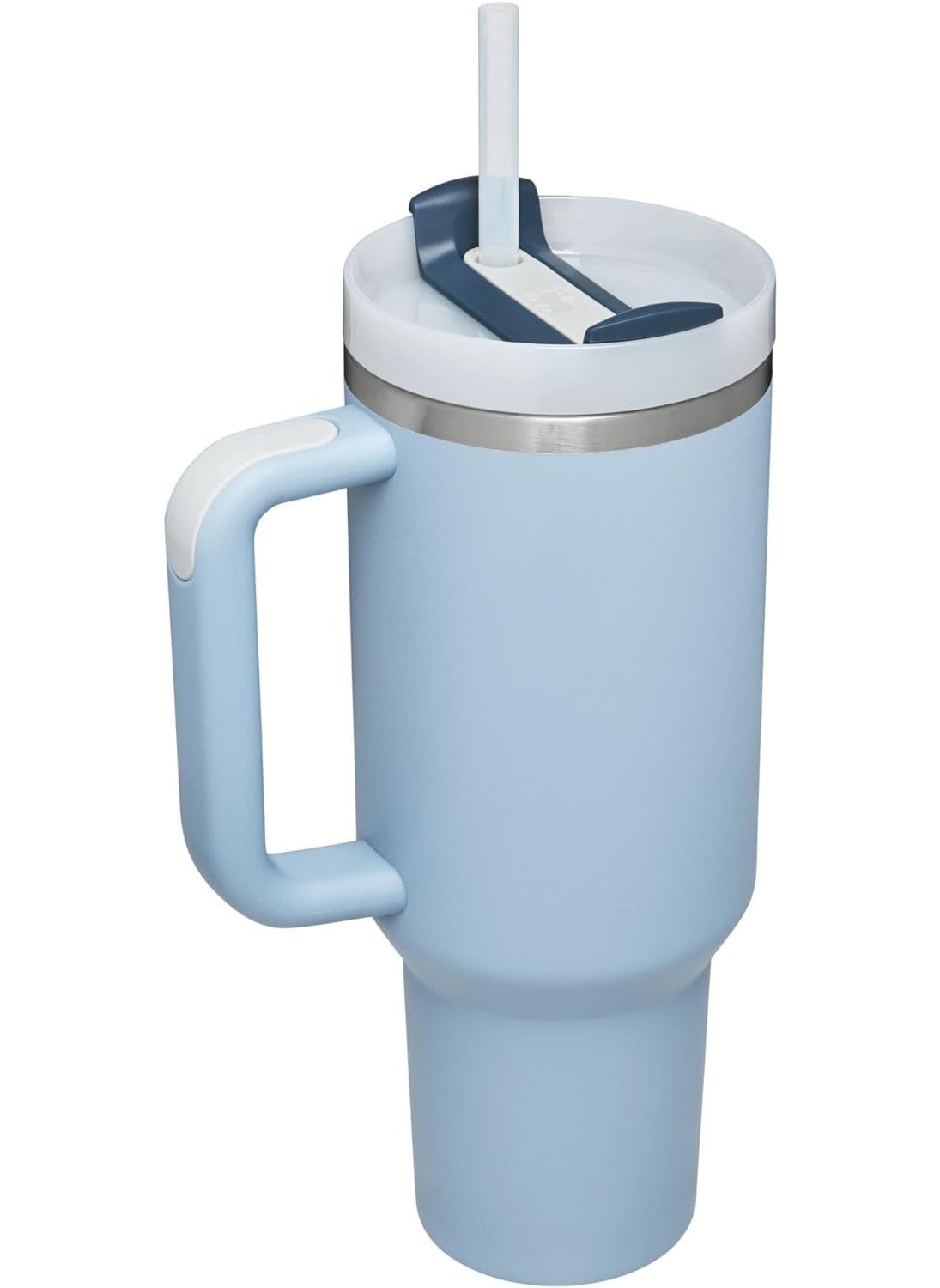 DIVHUK DIVHUK Tumbler with Handle and Straw Lid Insulated Reusable Stainless Steel Water Bottle Travel Mug Iced Coffee Cup Travel Mug for Hot and Cold Beverages 40 oz Tumbler with Handle Blue  - Image 1