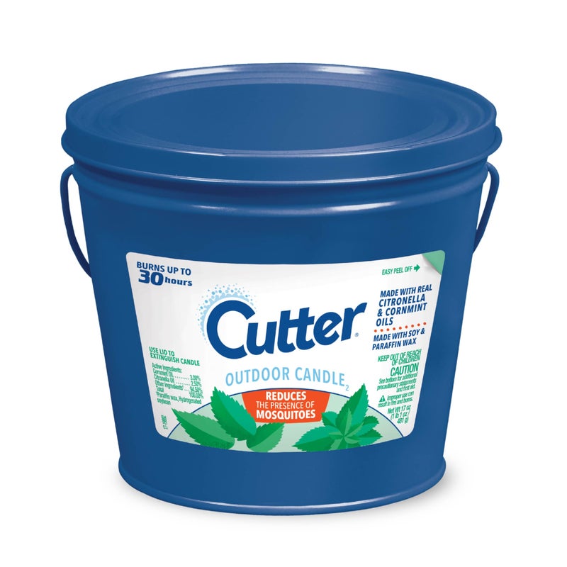 Cutter Candle, Outdoor Soy Wax Candle Made with Real Citronella Oil and Cornmint Oil Reduces The Presence of Mosquitoes with A Light, Fragrant Citronella and Mint Scent, 17 Ounces - Image 1