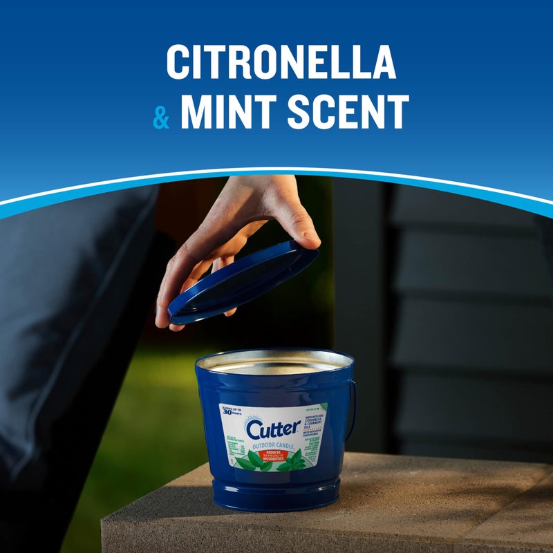 Cutter Candle, Outdoor Soy Wax Candle Made with Real Citronella Oil and Cornmint Oil Reduces The Presence of Mosquitoes with A Light, Fragrant Citronella and Mint Scent, 17 Ounces - Image 4
